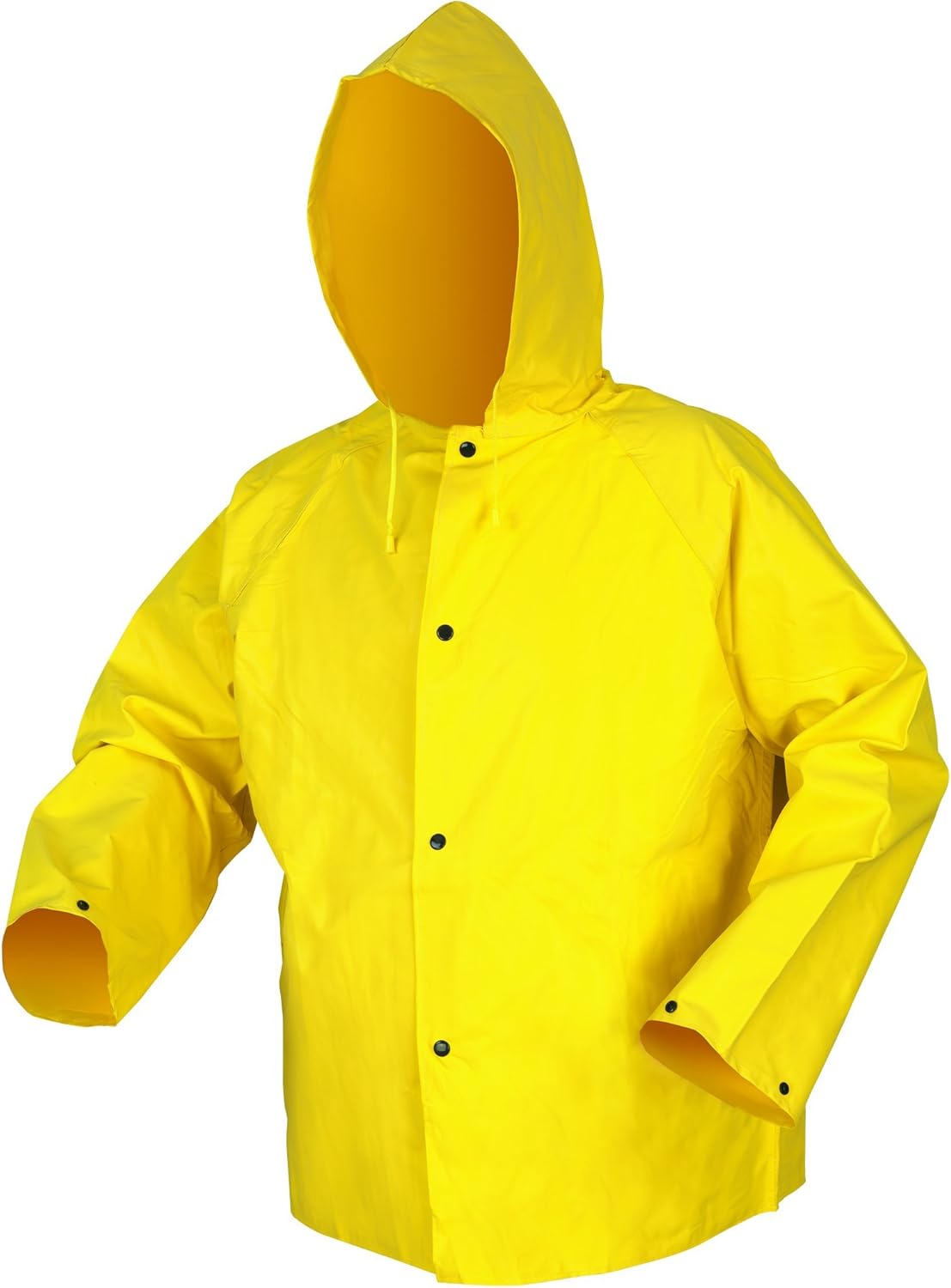 MCR Safety 800JHL Concord Neoprene/Nylon Flame Resistant Jacket with Attached Hood, Yellow, Large
