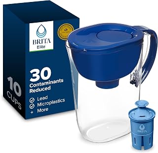 Brita Everyday Elite 10-Cup Water Filter Pitcher - Removes 99% Lead, BPA-Free, Includes Elite Filter, Blue