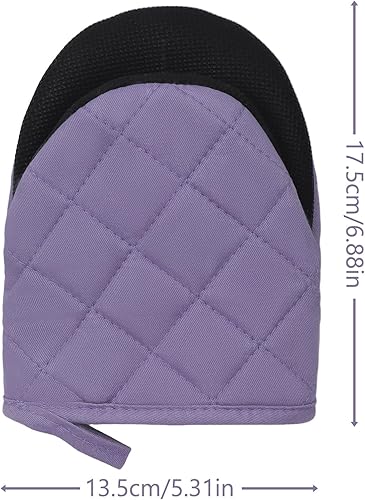 Miniatura 9 de 1 par de manoplas cortas para horno, de silicona resistentes al calor, para cocina, 500 grados, superficies de agarre antideslizantes y guantes de