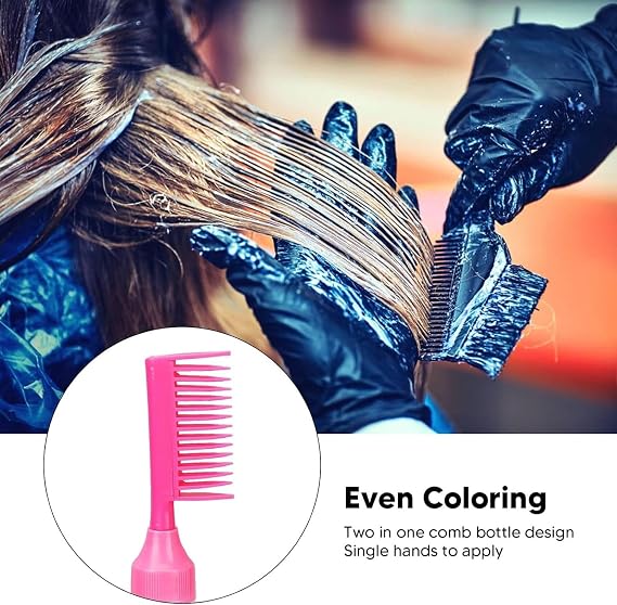 Busstier Long Comb Hair Dyeing Bottle 175 ml - Practical Hair Dyeing Comb and Hair Care Applicator, Scalloped Bottle for Easy Hair Dyeing and Care (2)