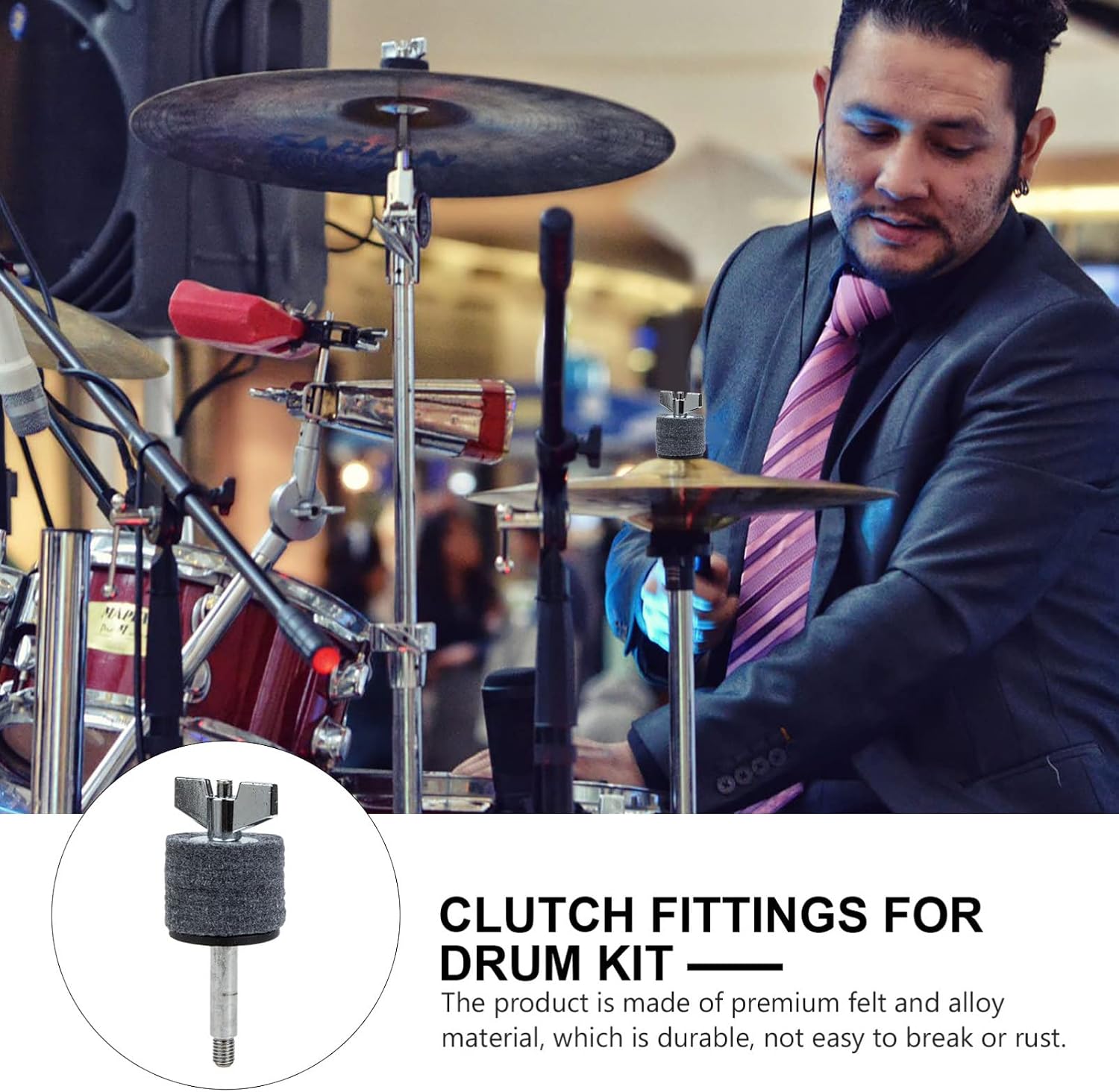 Felt Alloy Cymbal Clutch for Jazz Drum Hi-hat Stand Adjustment