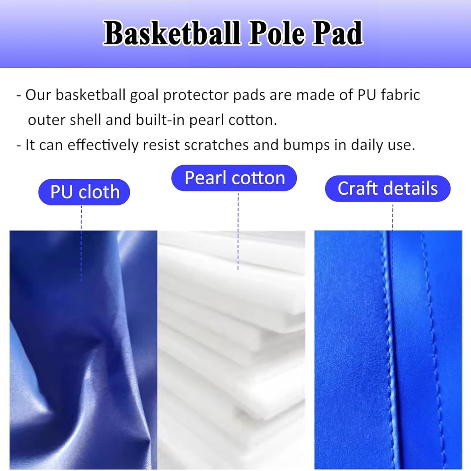 Pole Padding Weather Resistant Basketball Blocking Pad, Basketball Pole Pad for Square Poles, Shock - Absorbing Basketball Hoop Post Pad, 2mm Thick Safety Pole Pad(Yellow,Dia 220mm (8 7/10in))