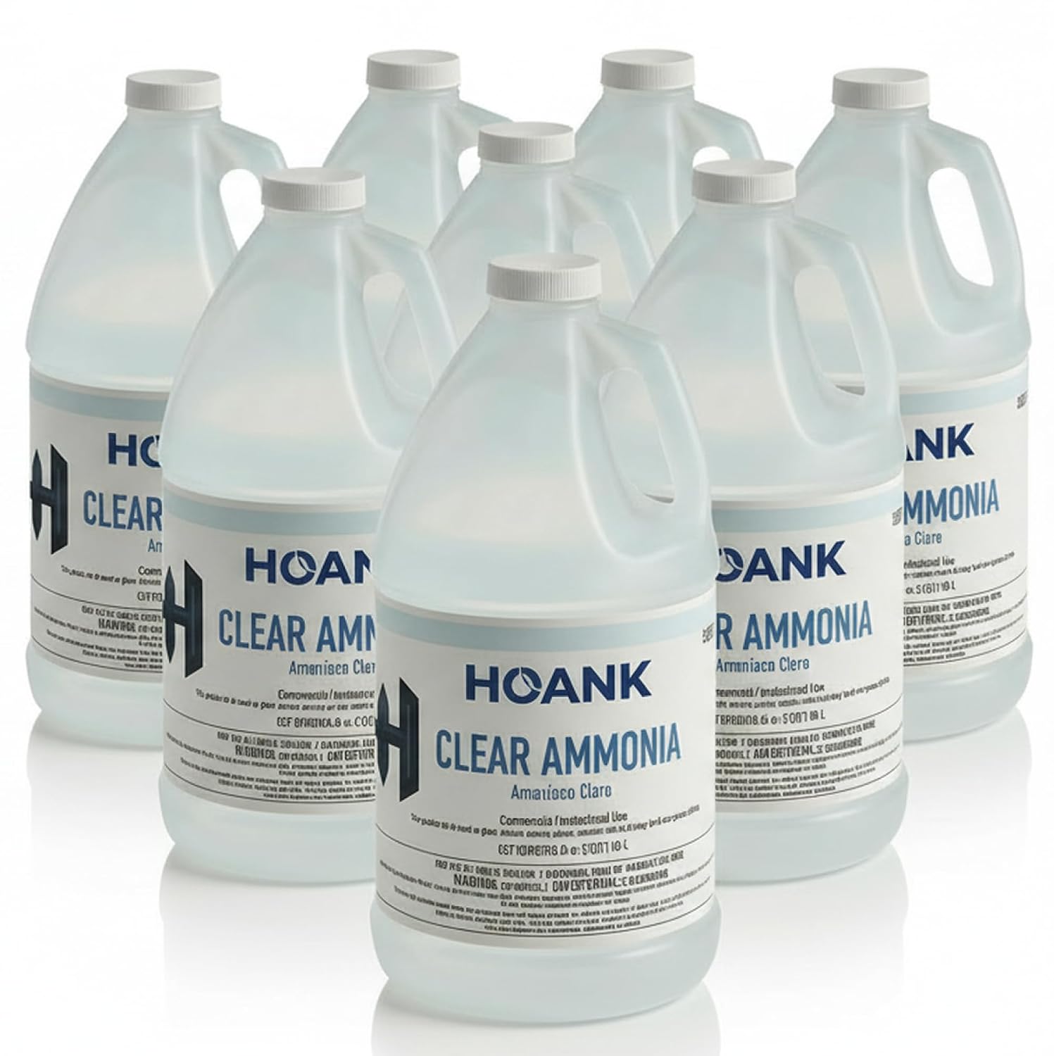 (Pack of 8) - Clear Ammonia Cleaner Liquid, Multi-Surface Cleaning Solution | Removes Grease, Hard Water Stains and Odors - Multipurpose Kitchen Bathroom and Commercial Use - 64Oz 8 Pack -Ready to Use