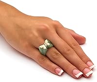 Vista 3 de PalmBeach 10K Solid Yellow Gold Genuine Black or 14K Sold Yellow Gold Genuine Green Jade Butterfly Ring