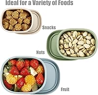 Vista 3 de PandaEar Juego de 3 contenedores de almacenamiento de alimentos de silicona con tapas, juego de loncheras Bento anidadas reutilizables, libres
