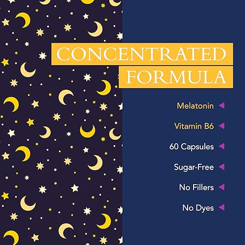 Miniatura 7 de Melatonina - Suplementos naturales para ayudar al sueño profundo y la calma - Vegano, sin OMG, sin gluten y azúcar, 20 mg, 60 cápsulas (3 mg)