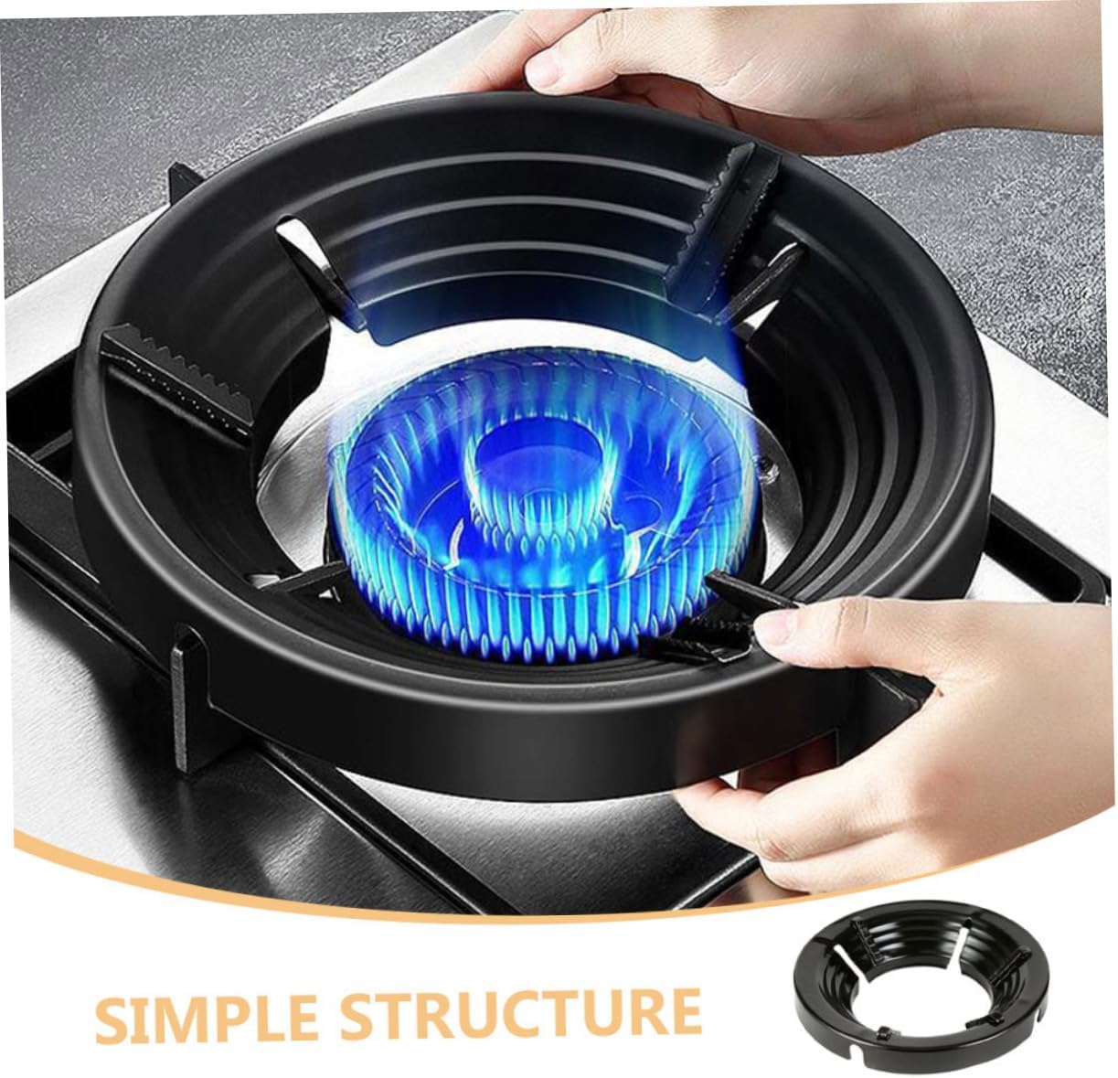 2pcs Gas Stove Bracket Wok Accessory Windproof Enamel Pot Ring Cooktop Range Support Rack for Gas Hob Stability