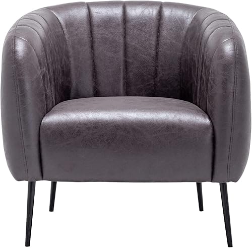 Miniatura 7 de eLuxurySupply Modern Channel Accent - Sillón tapizado con tela resistente a las manchas, cojín de espuma de alta densidad de alta calidad para una
