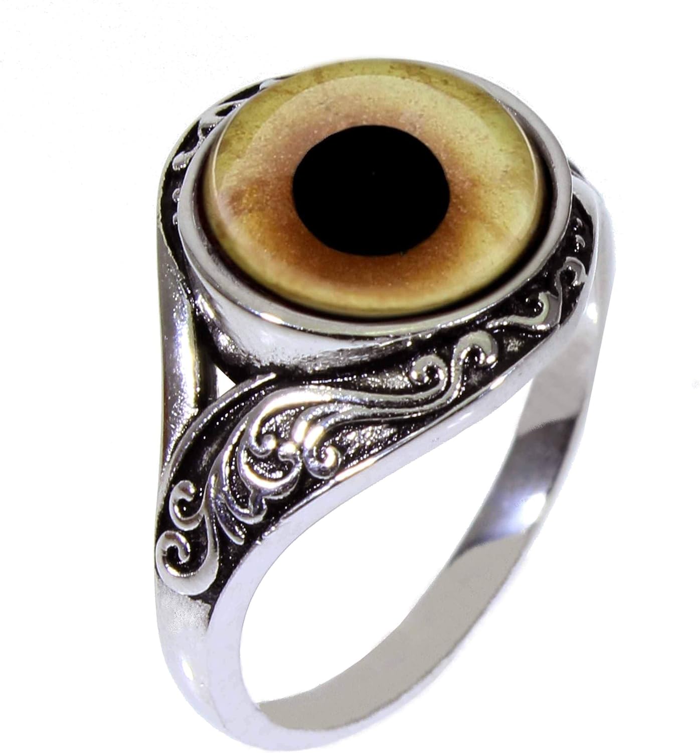 Steel Dragon Jewelers Stunning Women's Glass Eye Ring - Choose from 27 Handcrafted Animal and Fantasy Eyes