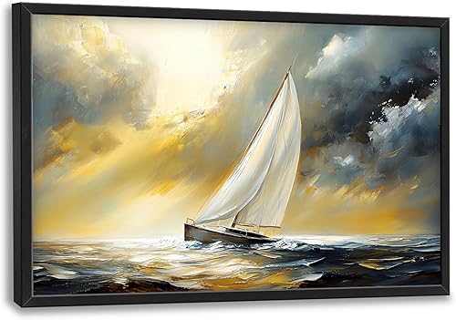 Miniatura 118 de Arte abstracto de pared grande enmarcado para decoración de pared para sala de estar, imágenes abstractas de gran tamaño, pintura moderna extra