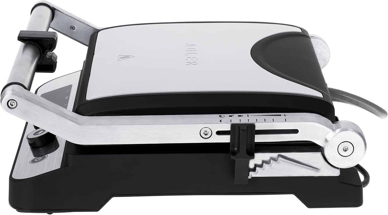 JUNG ADLER AD3059 - Griglia a contatto 2 in 1, 2 piastre rimovibili, display LED, timer, doppia superficie grill, regolazione separata della temperatura, griglia elettrica da tavolo, 3000 W JUNG ADLER AD3059 - Griglia a contatto 2 in 1, 2 piastre rimovibili, display LED, timer, doppia superficie grill, regolazione separata della temperatura, griglia elettrica da tavolo, 3000 W