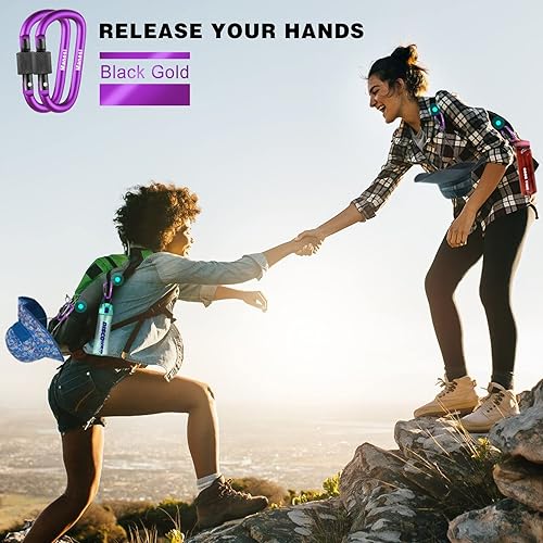 Vista 21 de Clips de mosquetón con puerta de tornillo, paquete de 10 mosquetones de aluminio de 3 pulgadas en forma de D, clip para llavero, hebilla de gancho