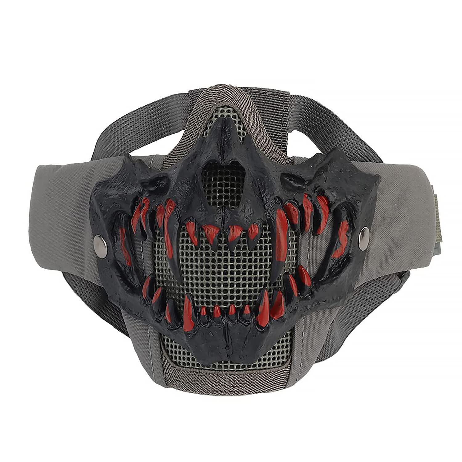 Yzpacc Airsoft Half Face Masks Tactical Face with Face Protection Mesh Mask for Halloween Paintball CS Hunting