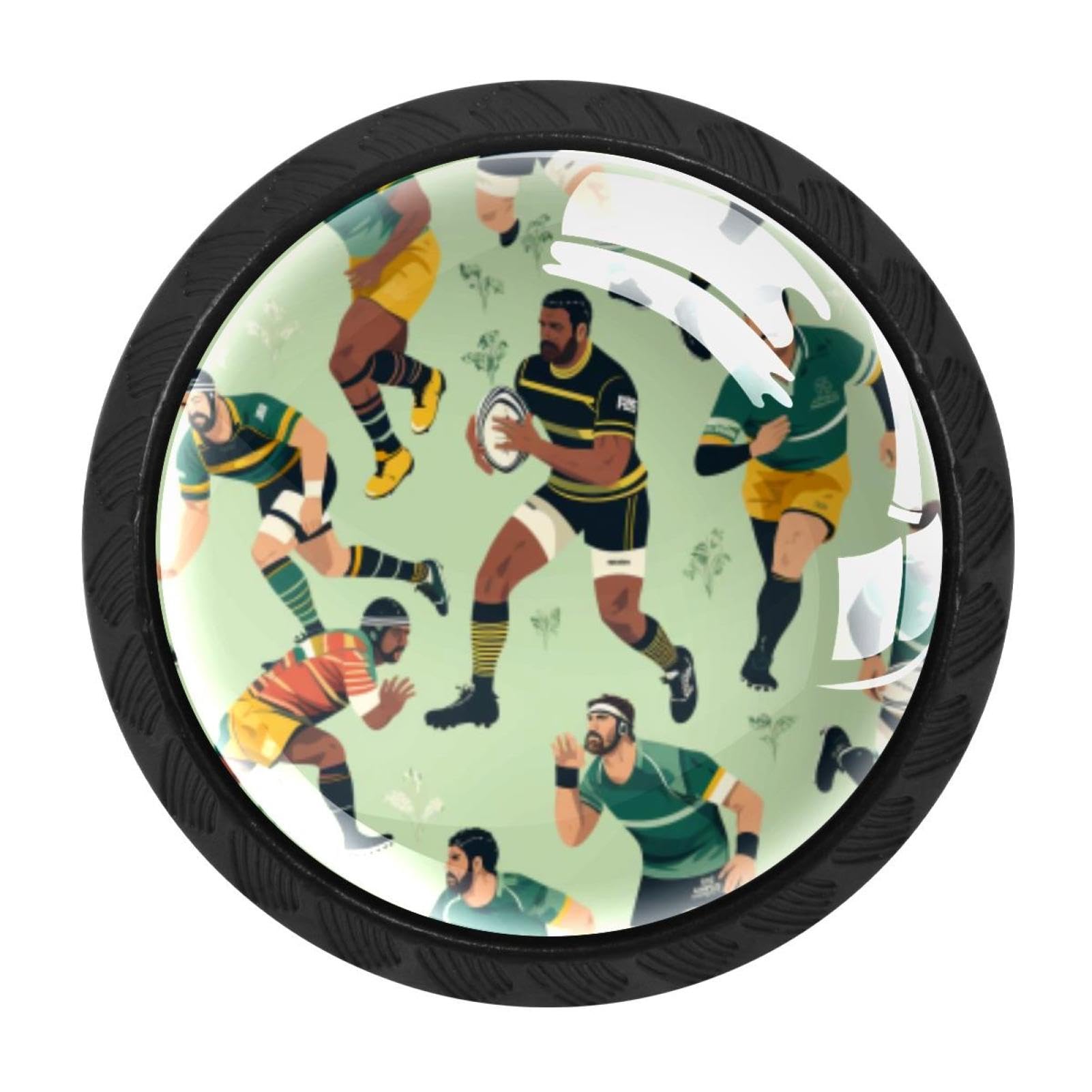 Chenzzzz Multicolored 12 4 Pieces Rugby Football Kitchen Cabinet Knobs Drawer Knobs Dresser Knobs Black Knobs Drawer Pulls Dresser Drawer Handles Knobs For Dresser Drawers