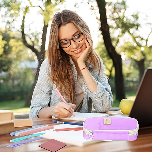 Miniatura 6 de 30 piezas de suministros escolares estéticos con estuche, 6 lápices mecánicos, 5 bolígrafos, 5 bolígrafos de secado rápido, 6 resaltadores pastel