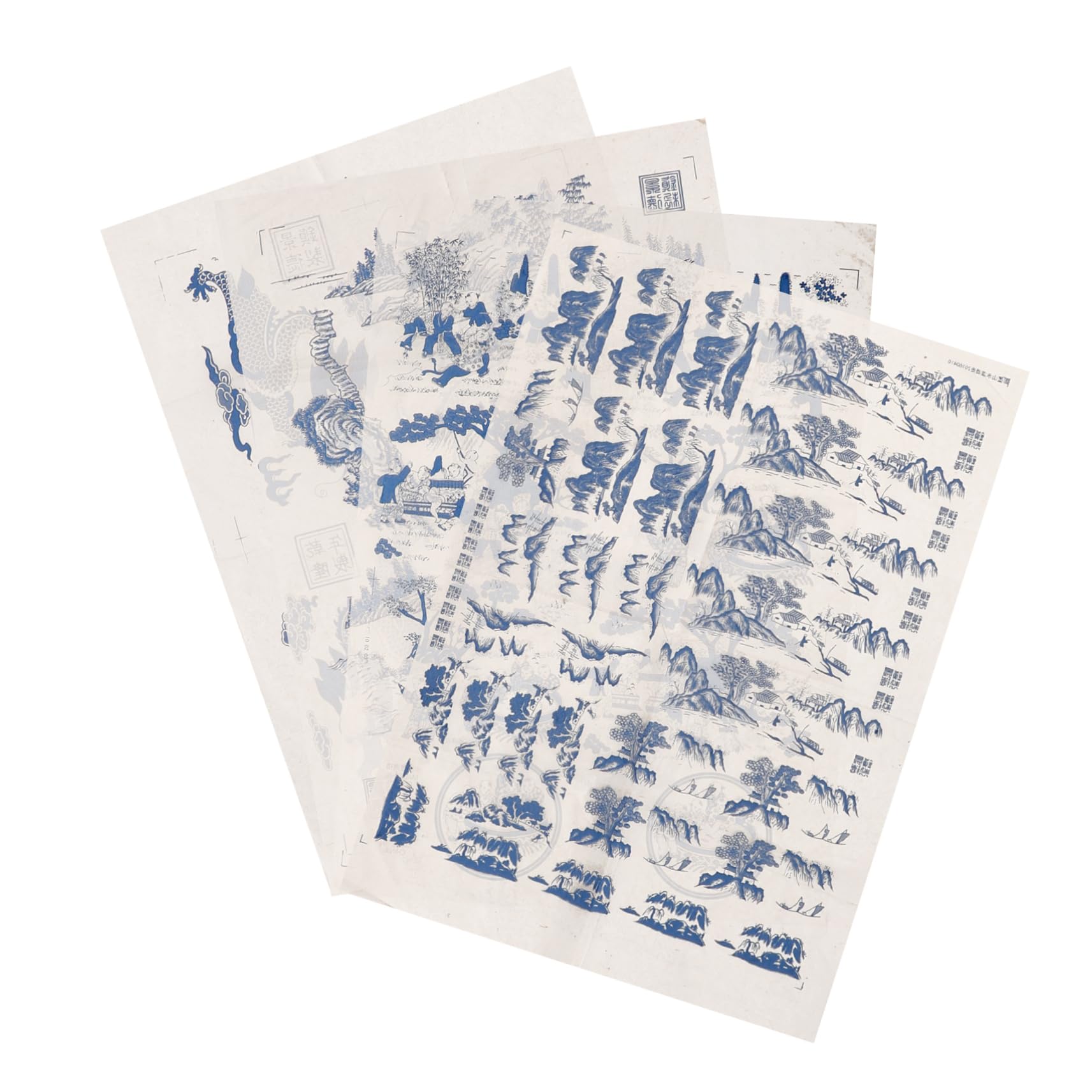 SHINEOFI 5 Series Pegatinas De Cerámica Bajo Vidriado. Transferir Calcomanía De Tobogán Arcilla Calcomanías De Cerámica Bajo Vidriado Calcomanías De Esmalte De Porcelana Papel 4 Hojas X 5