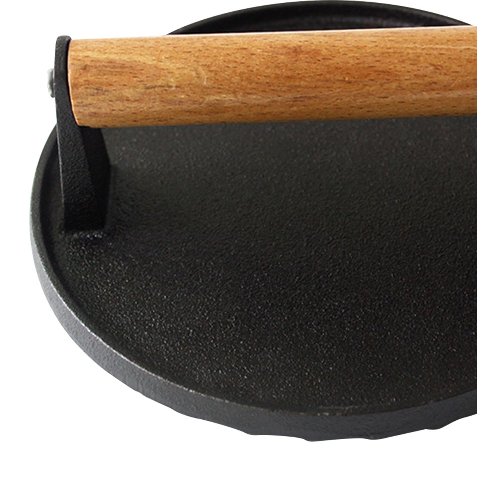 Grillpresse aus Schwerem Holzgriff Steakfleischpresse Burgerpatty Maker Form Ausgewogene Gewichtslage für Outdoor Küche