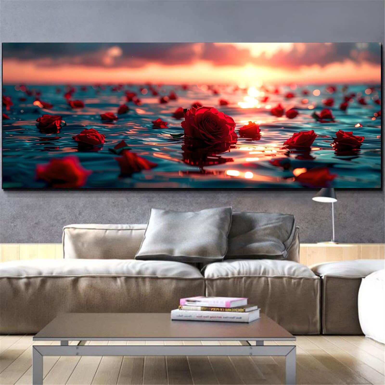 Fleur en diamond painting adulte grand format pour décoration murale salon - 8