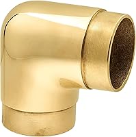 Vista 8 de 2 "diámetro x 2-1/2" H bronce antiguo codo de 90 grados para riel de barra de 2 pulgadas
