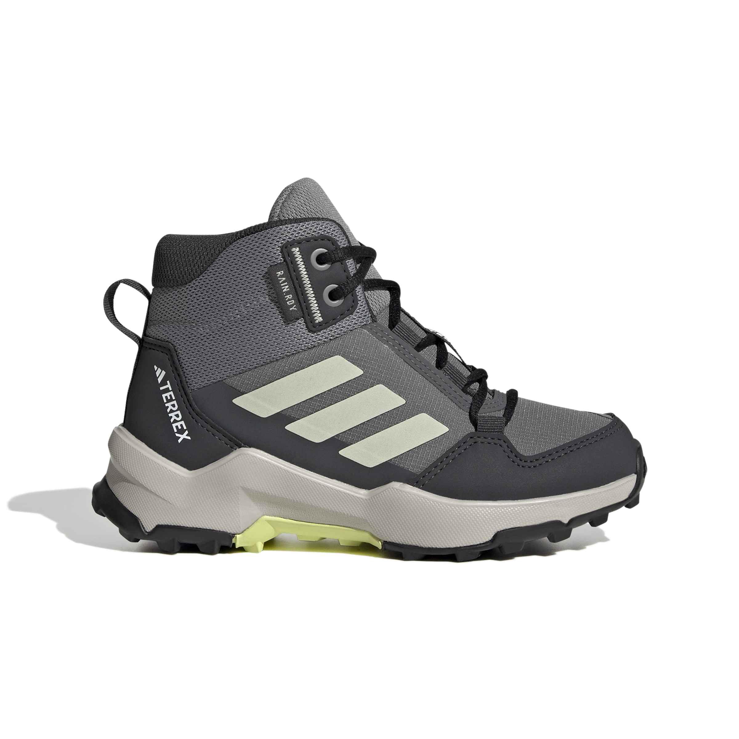 adidas Uniseks - dzieci Terrex Ax4R Mid Rain.Rdy Hiking Shoes, grey four/Dual Yellow/carbon, 32 EU