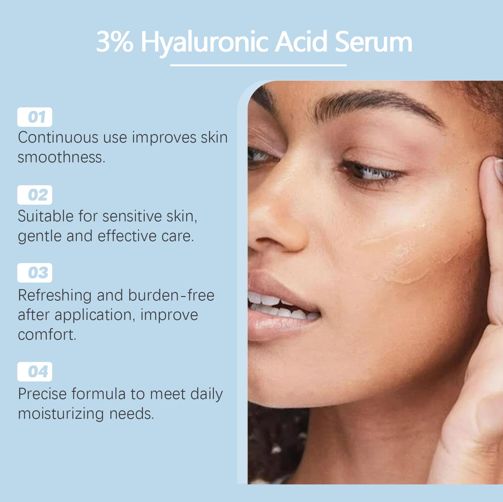 30 sztuk sterylnych ampułek z kwasem hialuronowym, 1,2 ml, 3% serum 4D HA do twarzy, nawilżający krem nawilżający do suchej i wrażliwej skóry, serum starzeniowe z kolagenem (5 pudełek)