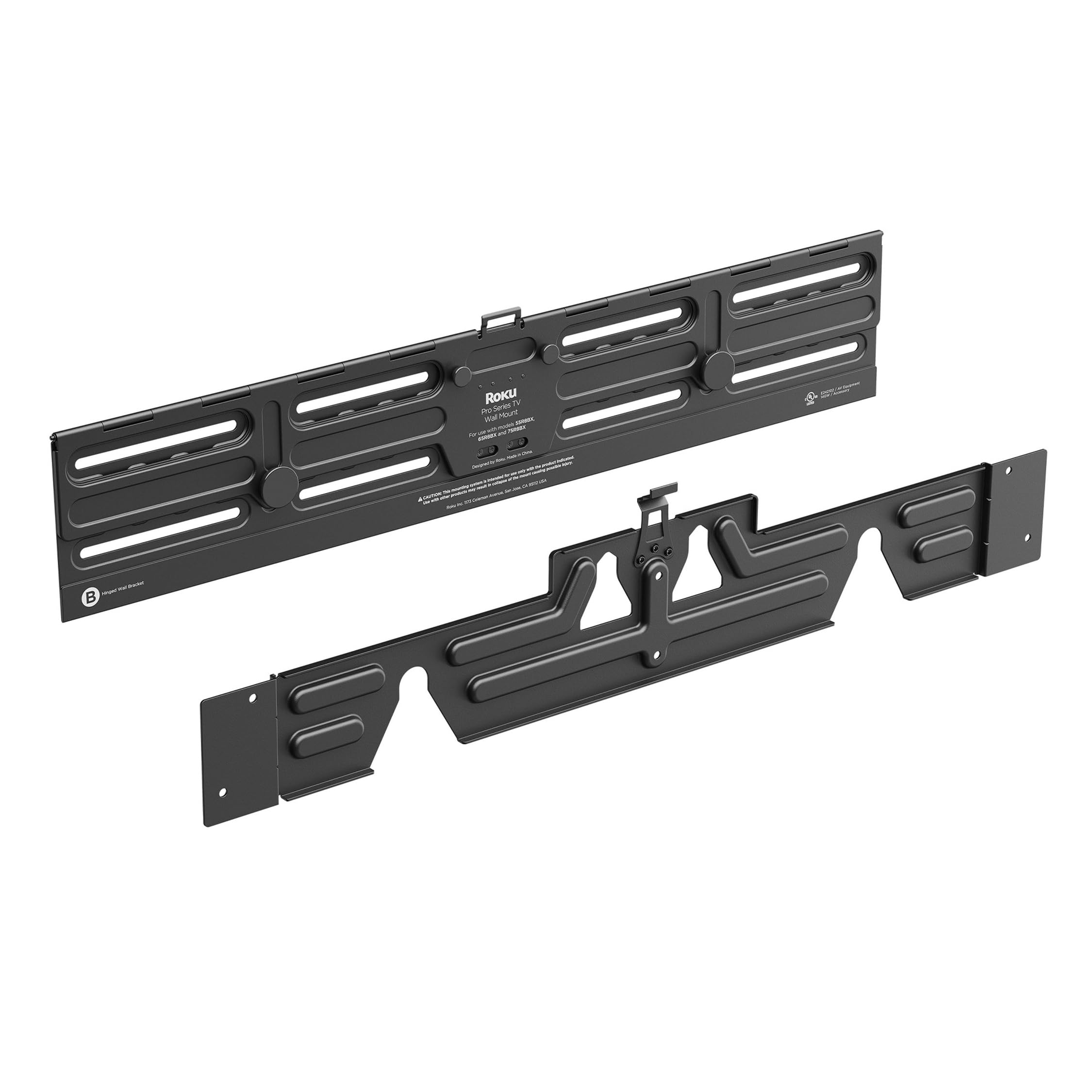 Roku Kit de Montaje en Pared para TV Pro Series de 75 Pulgadas, Ultrafino con diseño Minimalista y Plano, Soporte para TV con bisagras y Soporte para un fácil Acceso a los Cables