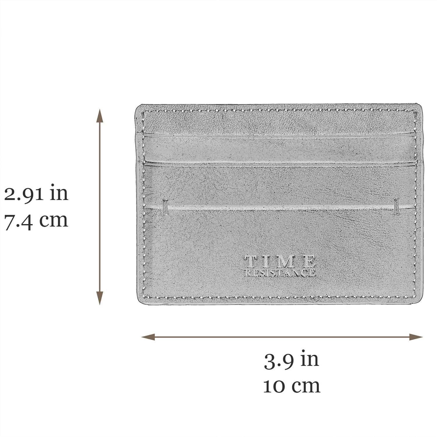 Time Resistance Credit Card Case - Leather Business Card Holder - Italian Handmade Card Organizer - Image 6