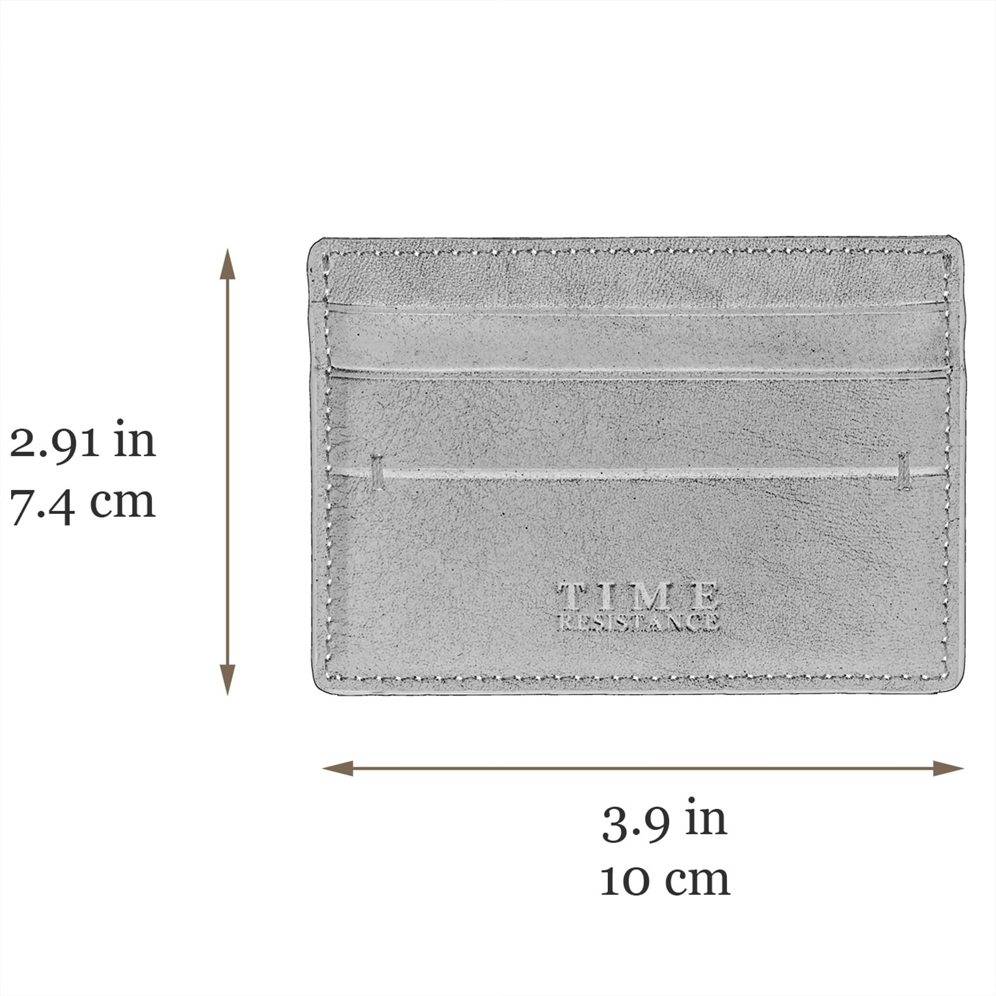 Time Resistance Porta Carte di Credito – Porta Biglietti da Visita in Pelle – Organizer per Carte Fatto a Mano in Italia (Nero)
