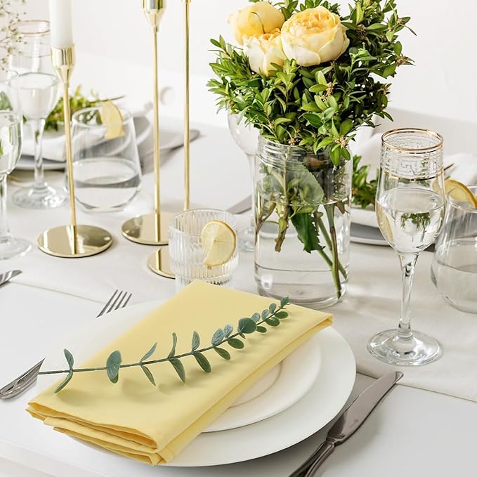 Servilletas de Tela Amarillo Claro, Juego de 8, 45.72 x 45.72 cm miniatura 2