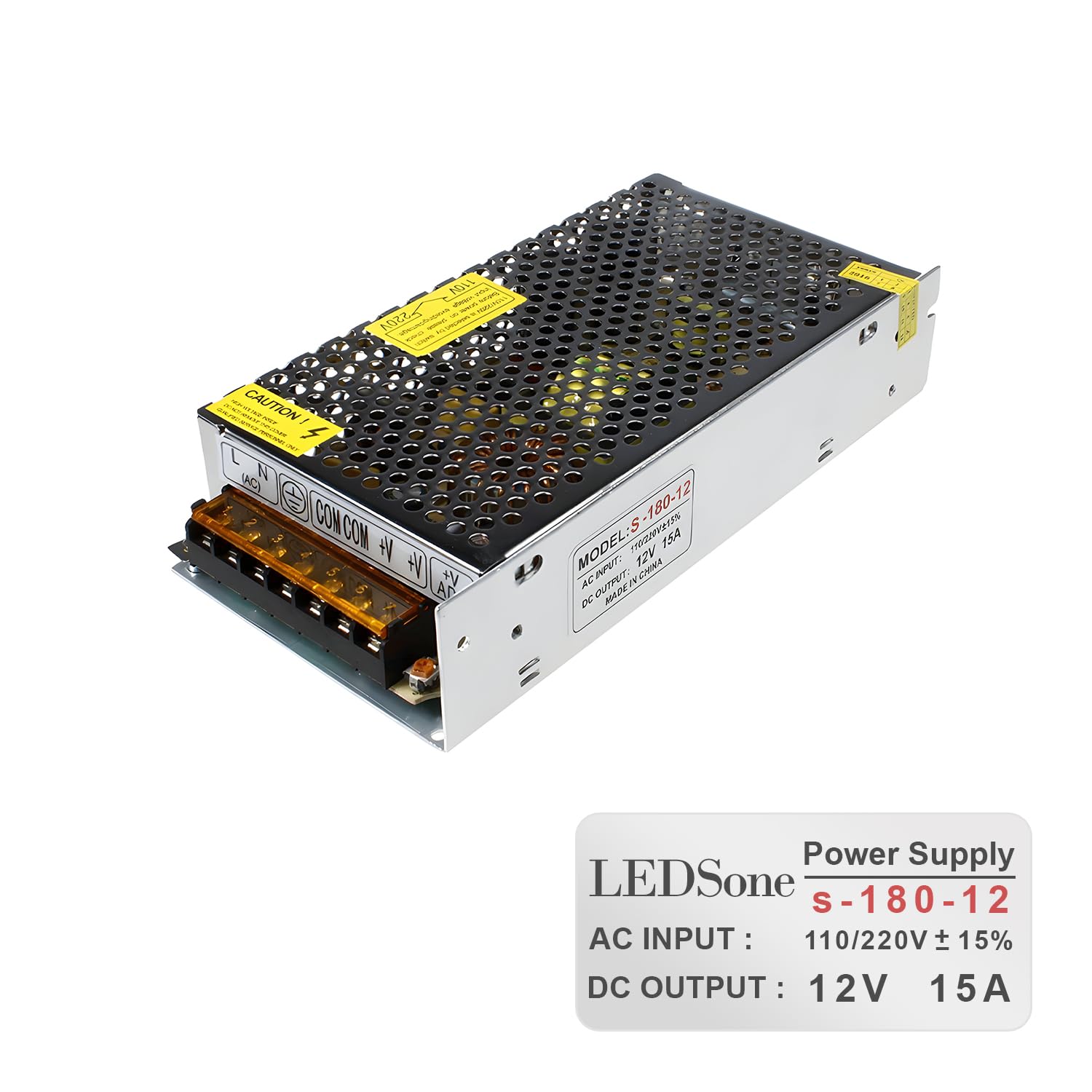 DC 12V 15A 180W Universal Regulated Switching Power Supply Converter AC 100/240 V to DC12 Volt Adapter Transformer LED Driver for LED Strip