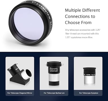 Astromania Moon Filter for Telescope 1.25inch Crystalview Moon Lunar Filter