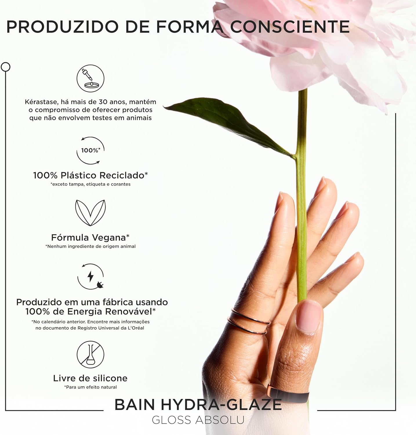Kérastase, Shampoo Iluminador, Gloss Absolu, Hydra-Glaze, para todos os tipos de cabelos, com ácido hialurônico, ácido glicólico e óleo de rosa silvestre e ação antifrizz, 250ml