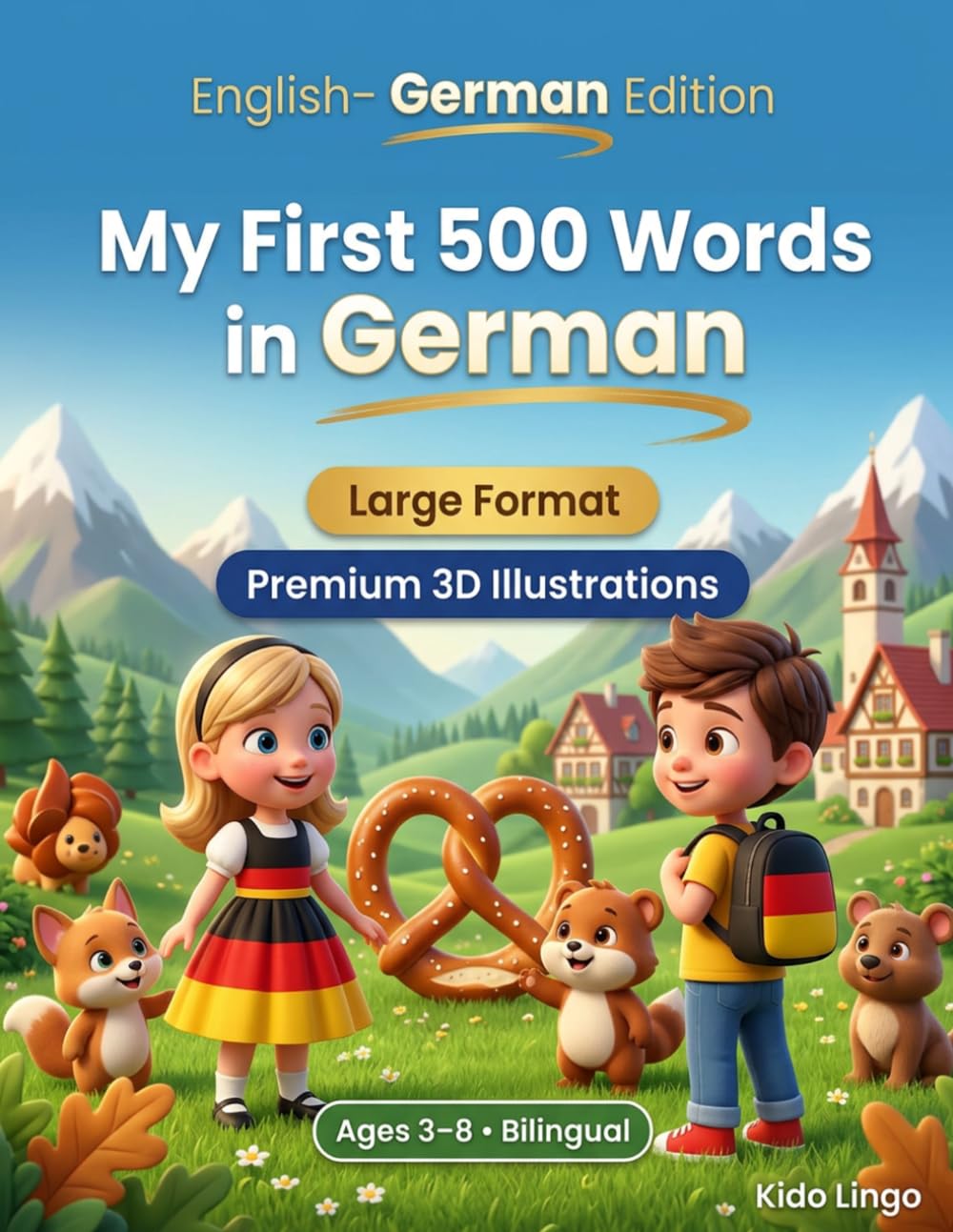 My First 500 Words in German: A 3D Bilingual Picture Dictionary for Kids Ages 3–8 | First Words Vocabulary Book for Toddlers, Preschoolers, Kindergarten & Young Learners