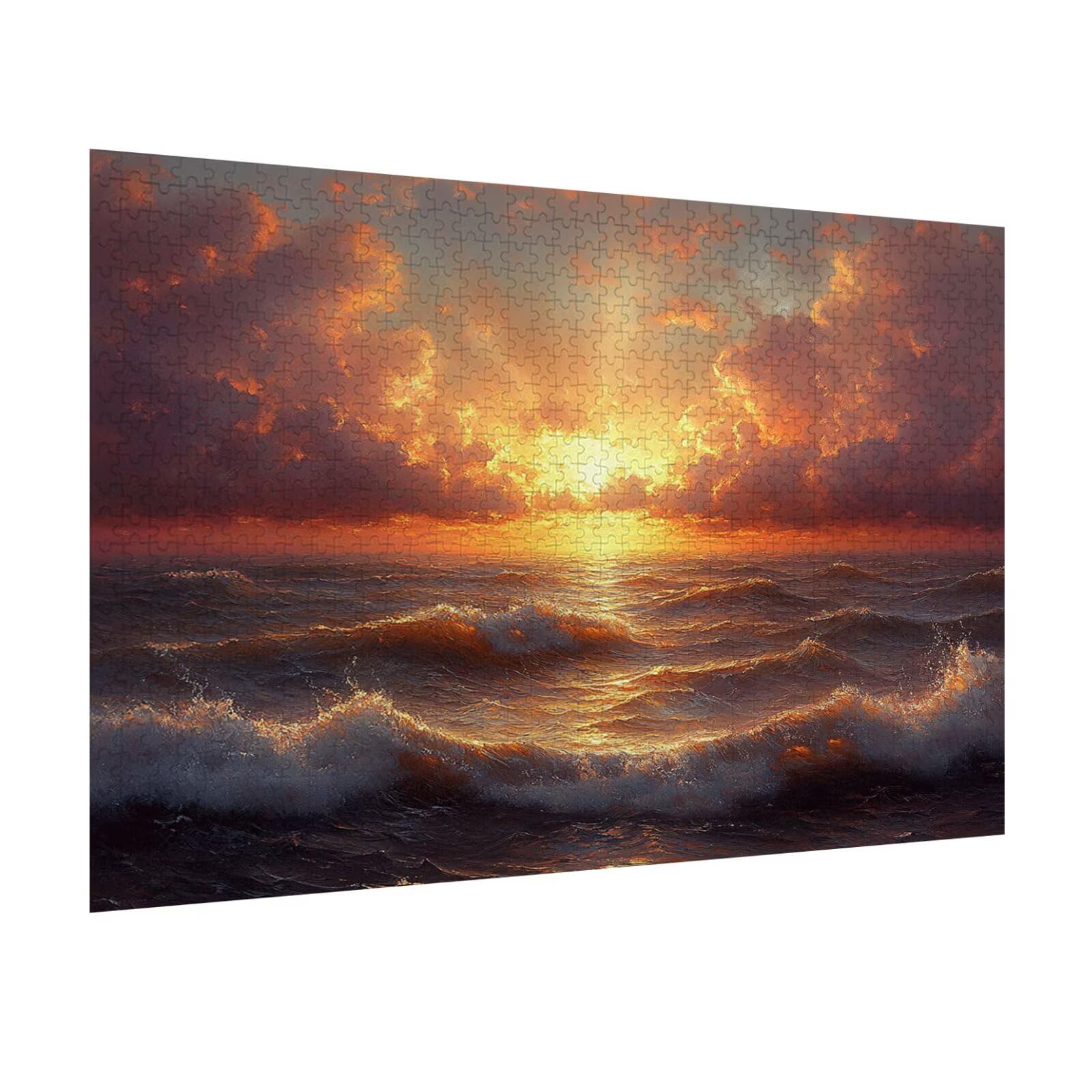Puzzle 5000 Pezzi ondate Puzzle Adulti, Gioco Educativo, n-227 | Jigsaw Puzzles Sole calante, Impossibile Difficile Sfida, Classici Gioco Familiare, Giochi Divertenti, Idee Regalo