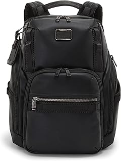 TUMI - Alpha Bravo Search 백팩 - 남성 및 여성용 노트북 백팩 - 직장 및 여행용 백팩 - 43.2 x 35.6 x 21.1cm(17 x 14 x 8.3인치), 블랙 가죽, 원사이즈, 모던.