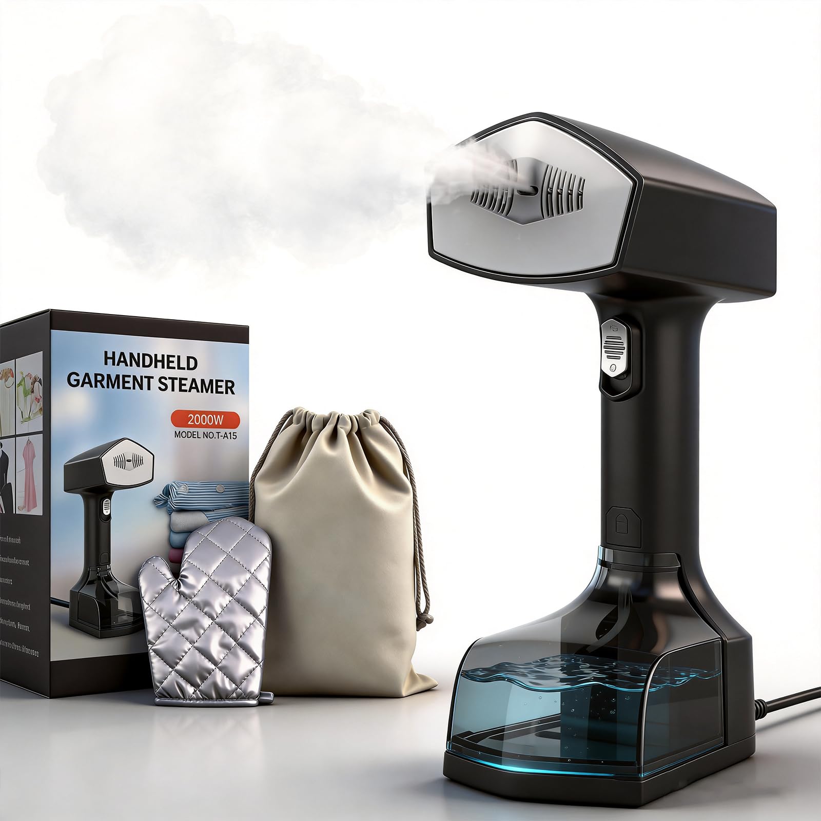 Photo 1 of 2000W Powerful Handheld Steamer for Clothes, 10-Second Heat-Up, 40g/min Steaming, 350ml Tank, 3 Adjustable Settings & Leak-Proof Design, Portable Garment Steamer for Travel and Home Use