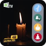 キャンドルライト・カーム - 夜の瞑想のための揺らめくキャンドルの炎