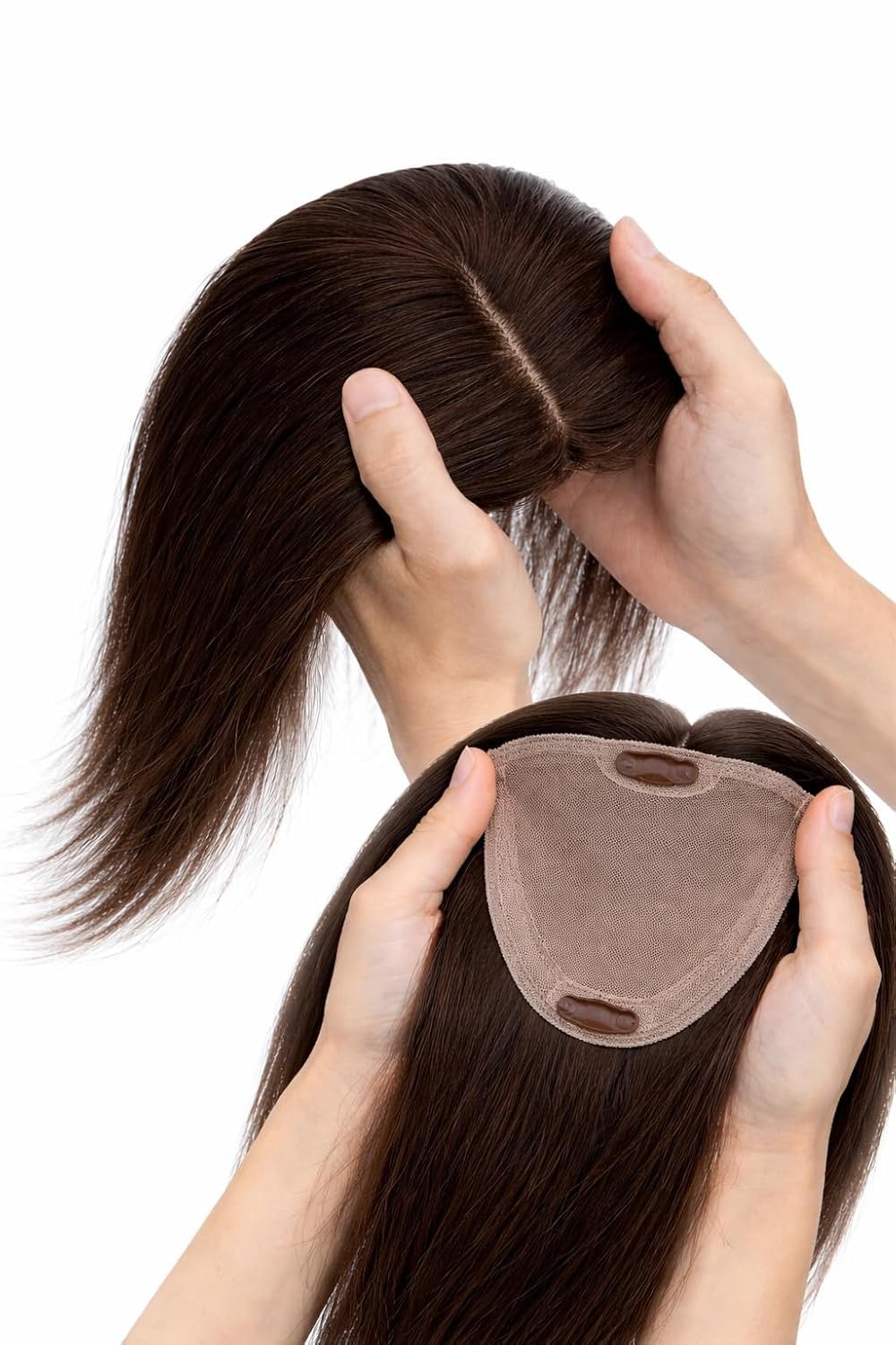 RichCurls Premium Hair Toppers for Women Natural Scalp Coverage: Top-Rated Solutions for Thinning Hair, Volume Enhancement, and Natural-Looking Hairpiece 4 Clip Middle Partition.-image-2