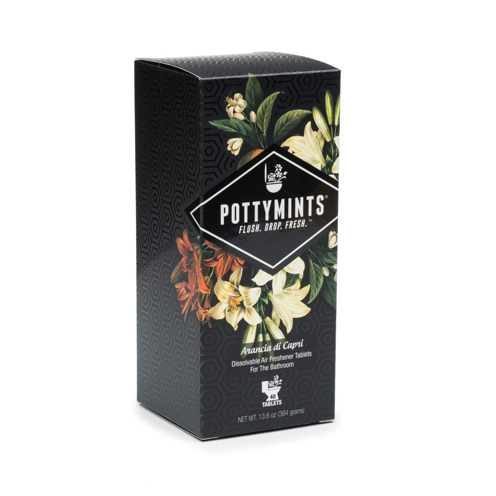 POTTY MINTS Dissolvable Air Freshener Toilet Tablets, Arancia Di Capri, 40 Count Box, Long