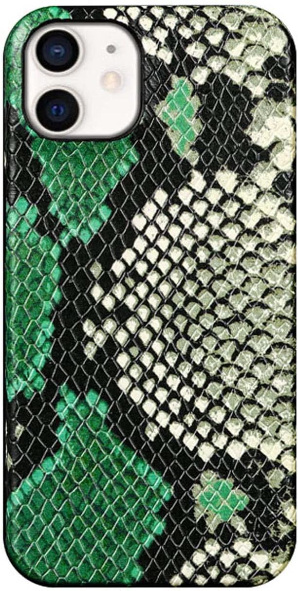 Housse iPhone 12 Apple motif python, étui arrière cuir véritable antichoc 6,1 pouces - 7