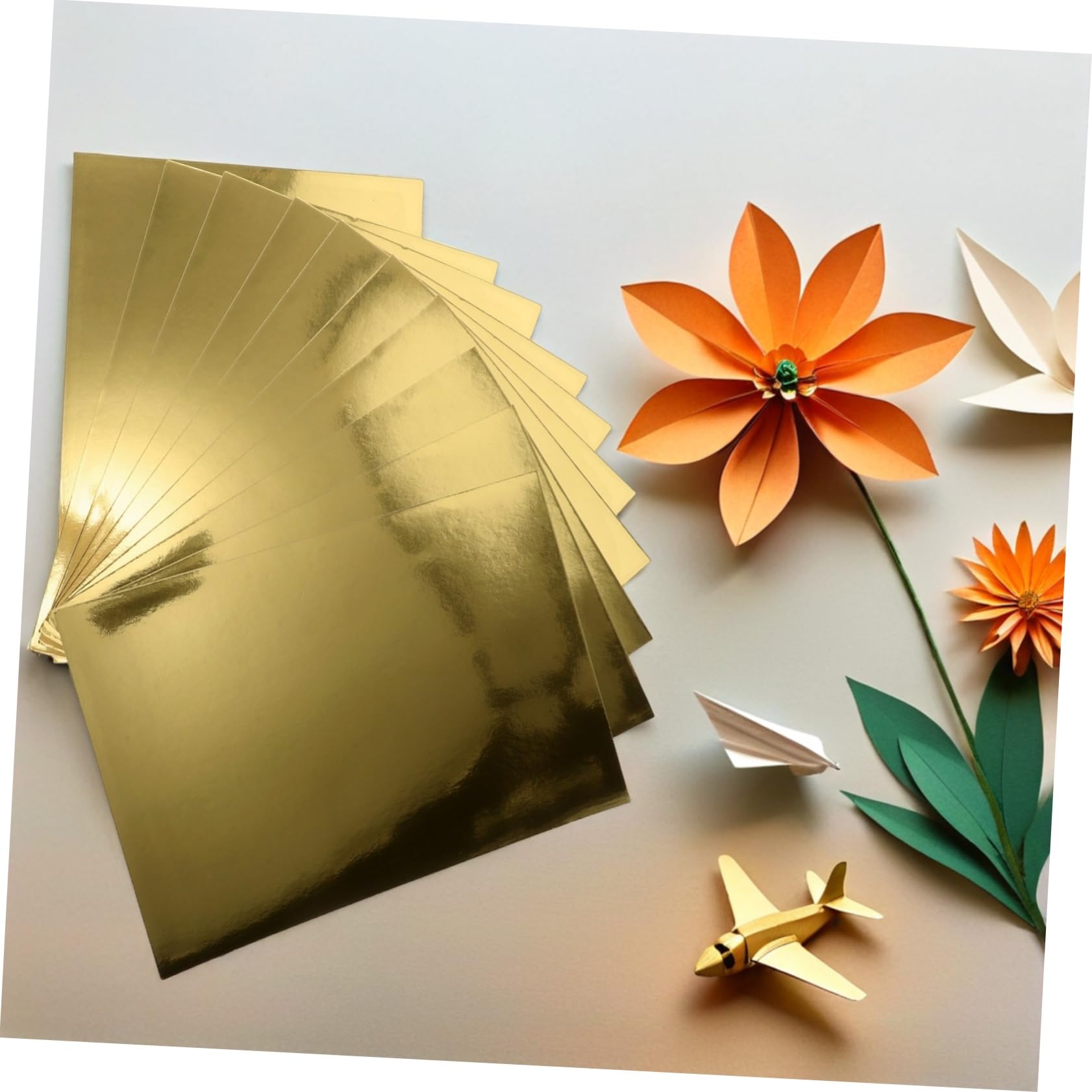 Carta Cartoncino Specchiata Oro A4, 5 Confezioni, Cardstock | Finitura Metallica Riflettente, Uso Fai da Te Versatile, per Inviti Nozze e Decorazioni Feste Compleanno