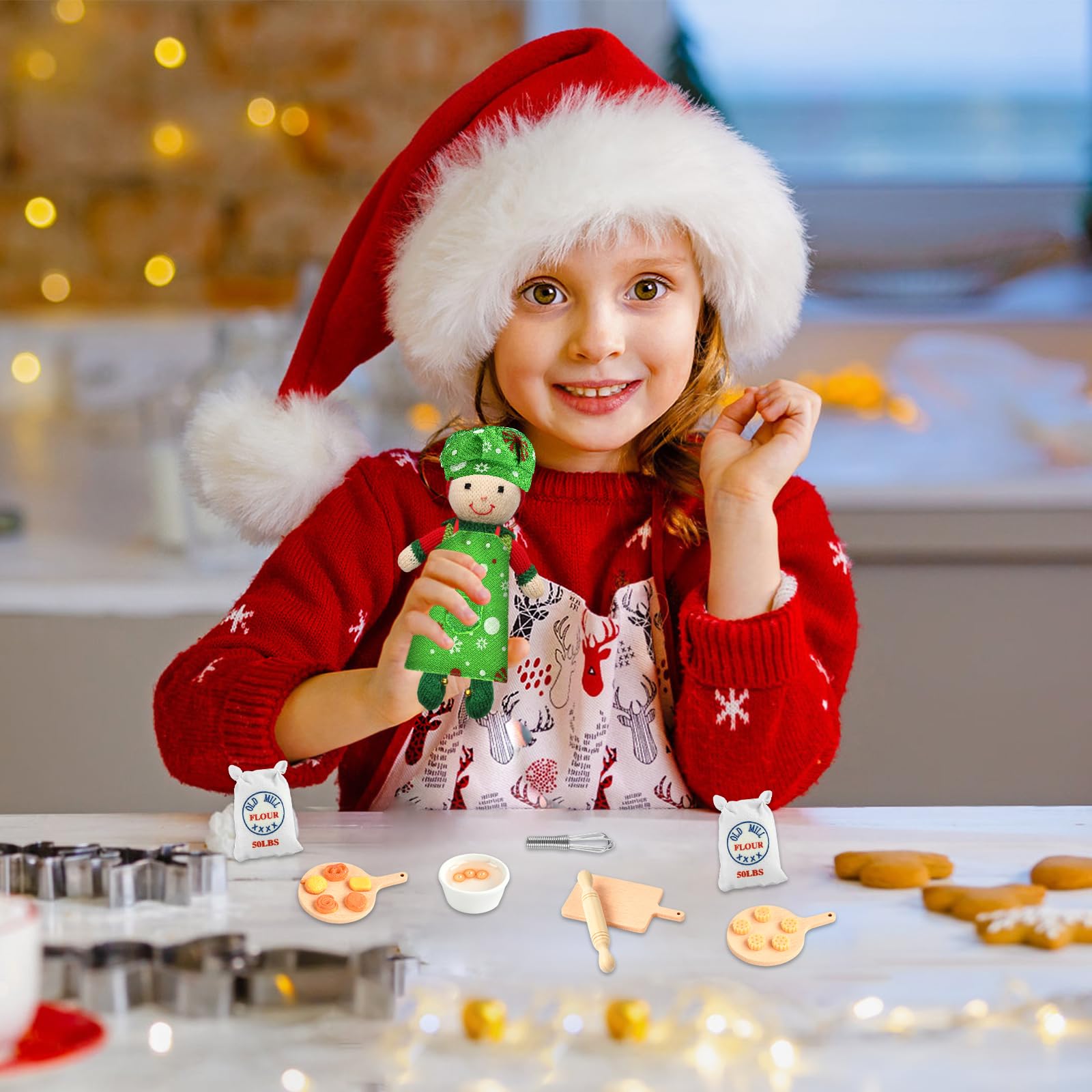 Lutin Farceur De Noël – 22 Accessoires De Cuisine Miniature – échelle 1/12 – Pour Maison De Poupée Et Décoration