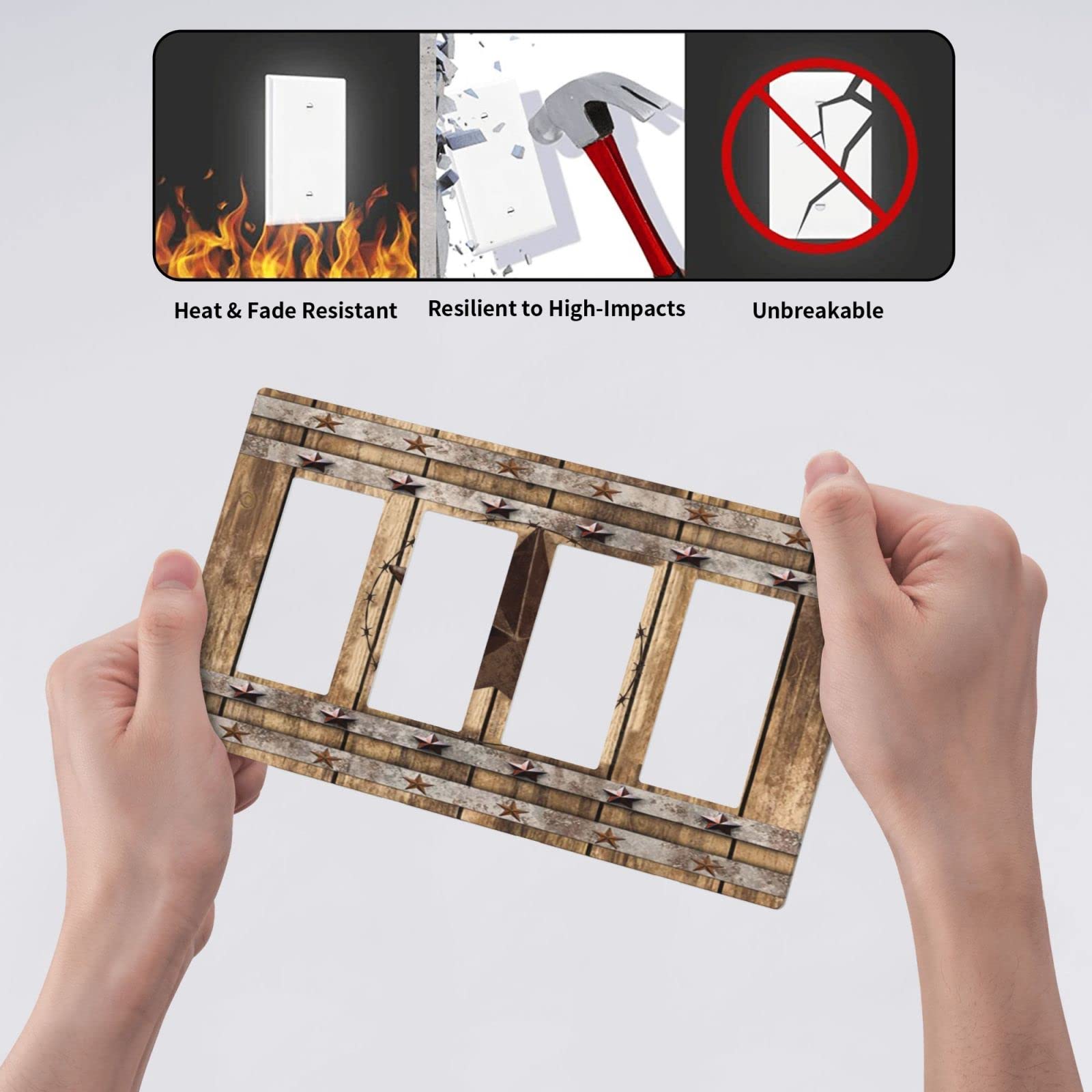 Plaque Murale Triple Pour Interrupteur à Bascule - 11,4 X 16,2 Cm