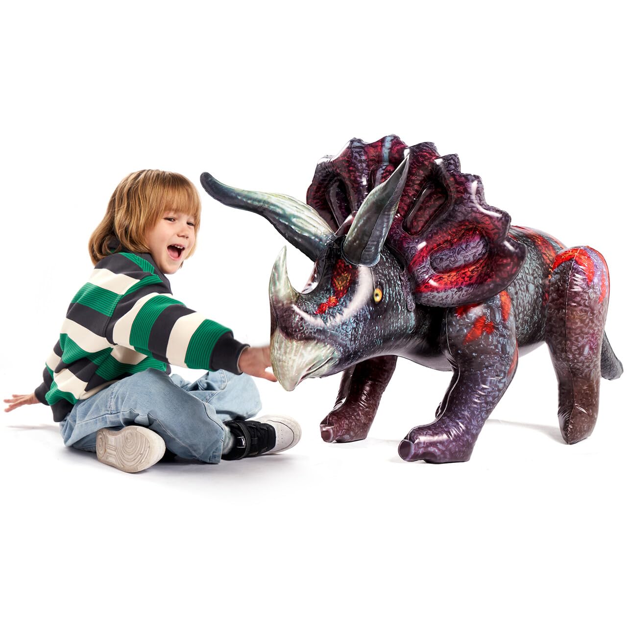 JOYIN Triceratops Jouet gonflable dinosaure pour fête de piscine, décoration de fête d'anniversaire, cadeau pour enfants et adul