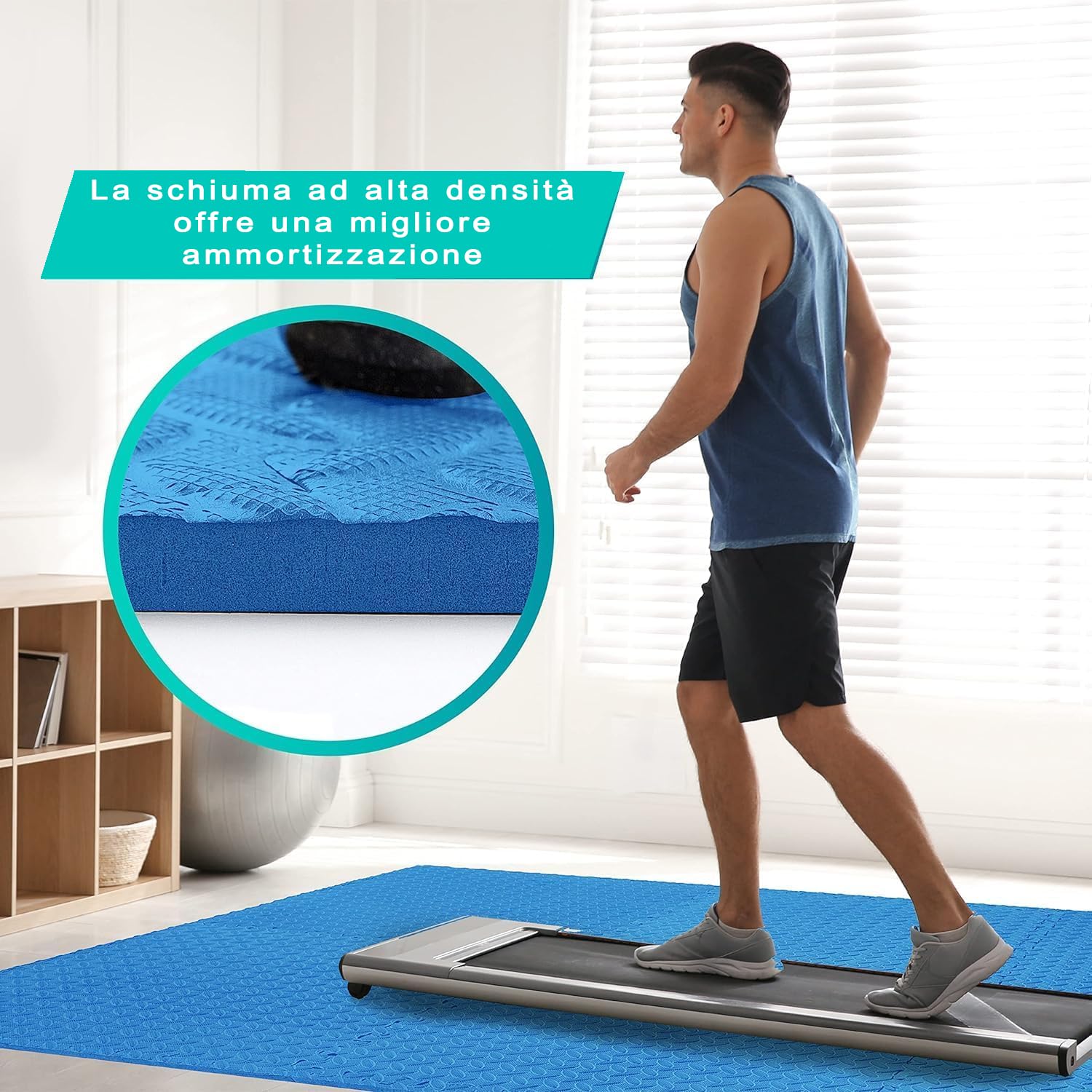Tappeto per esercizi puzzle extra spesso 2.5cm piastrelle ad incastro pavimenti protettivi l'allenamento attrezzature palestra Set 6pcs 60x60cm tatami profesional gimnasia artes marciales