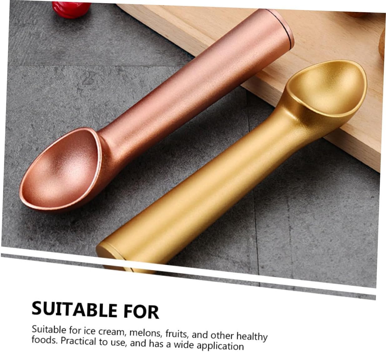 4pcs Multifunctional Ice Cream Scoop Non-stick Dessert Spoon for Fruits Melon Maker Watermelon Spoon Ergonomic Design for Scooping