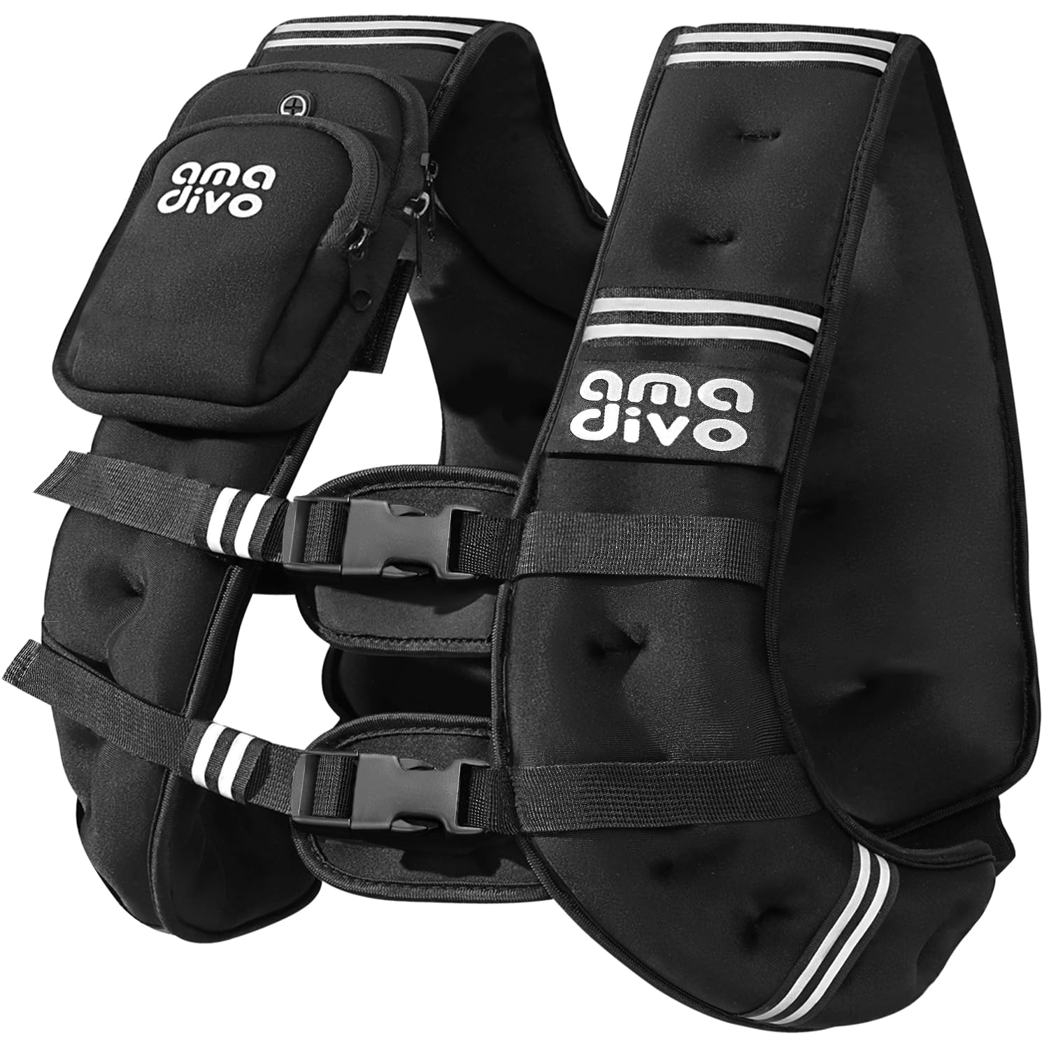 Weighted Vest for Women and Men 8lb 12lb 16lb 20lb Weight Vest with Reflective Stripe for Strength Training