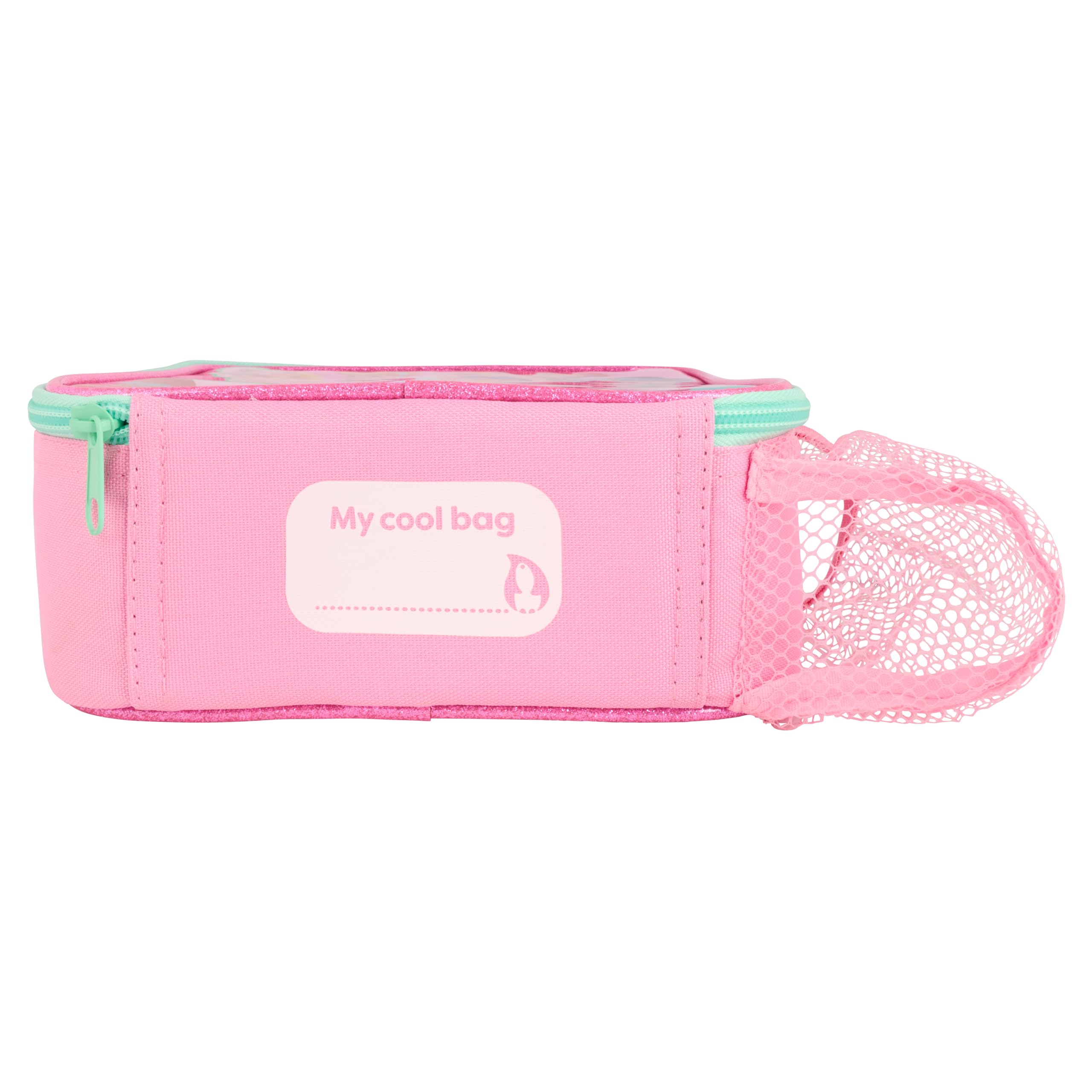 Disney Sac à déjeuner isotherme Princesse avec Aurore, Cendrillon, Ariel, Jasmin, Moana avec doublure antibactérienne facile à nettoyer et poche en maille pour bouteille, rose, pour l'école et les