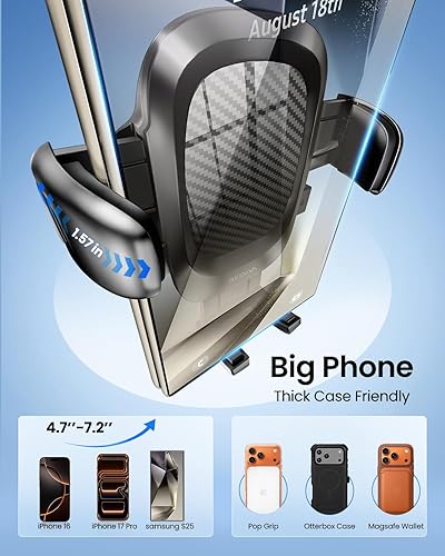 Miniatura 6 de REEVAA Soporte de teléfono para ventilación de automóvil de grado militar gancho de metal, ultra estable, soporte universal para ventilación de