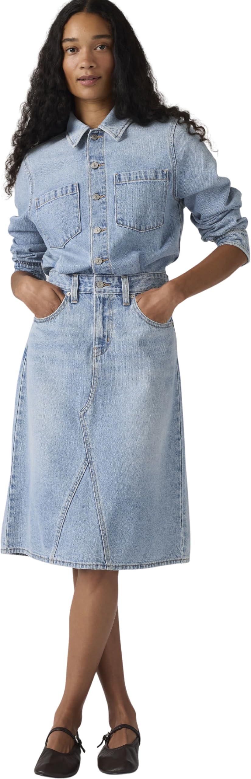 Levi's Damen Jeanskleid Western aus Baumwolle, A-Linie